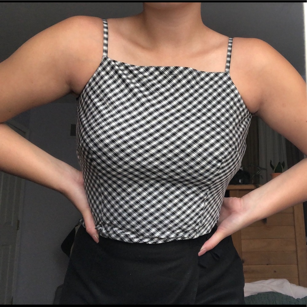 ann taylor gingham tank
